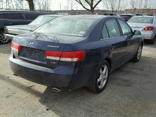 5NPEU46F76H115784 - 2006 HYUNDAI SONATA GLS BLUE photo 4