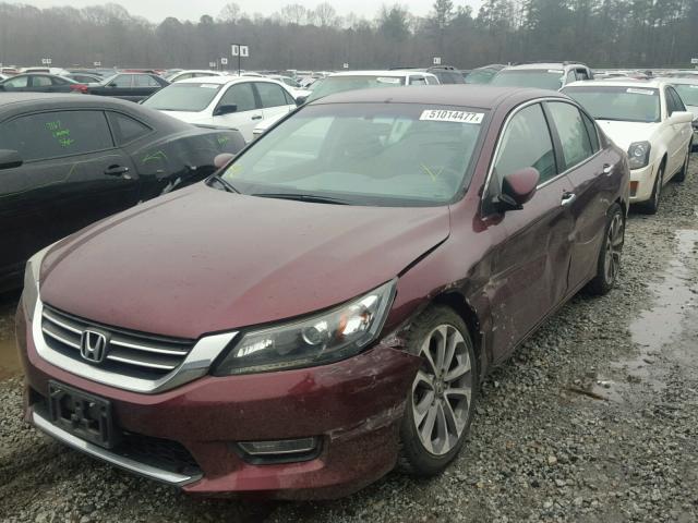 1HGCR2F58DA149629 - 2013 HONDA ACCORD SPO BURGUNDY photo 2