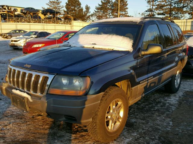 1J4GW48SX2C106669 - 2002 JEEP GRAND CHER BLUE photo 2