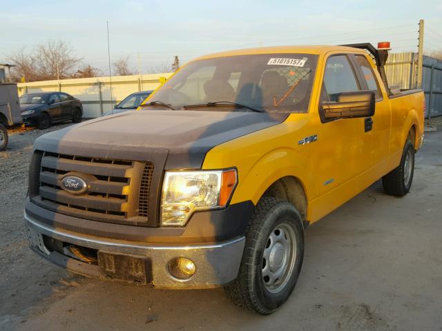 1FTFX1CTXBKE23046 - 2011 FORD F150 SUPER YELLOW photo 2