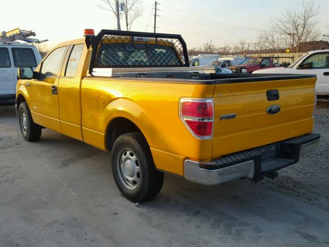 1FTFX1CTXBKE23046 - 2011 FORD F150 SUPER YELLOW photo 3