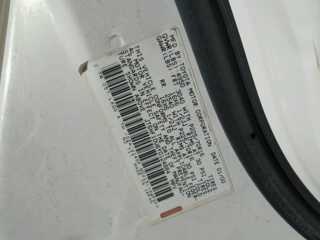 JT6HF10U6Y0124884 - 2000 LEXUS RX 300 WHITE photo 10