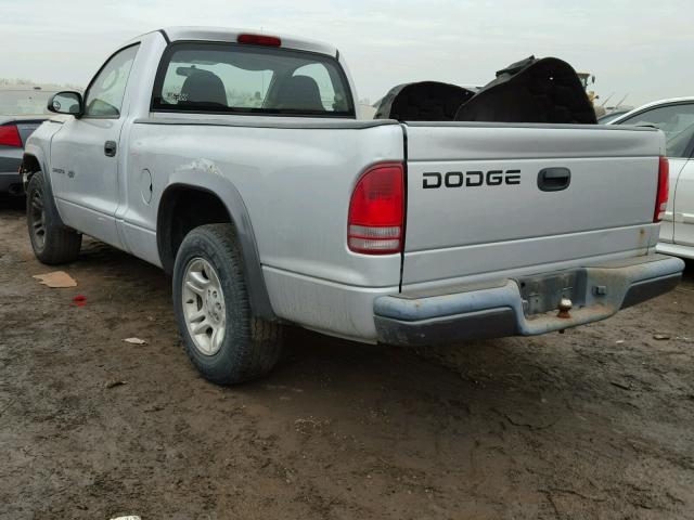 1B7FL16X02S692957 - 2002 DODGE DAKOTA BAS SILVER photo 3