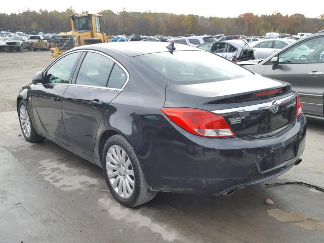 W04GX5GV2B1051581 - 2011 BUICK REGAL CXL BLACK photo 3