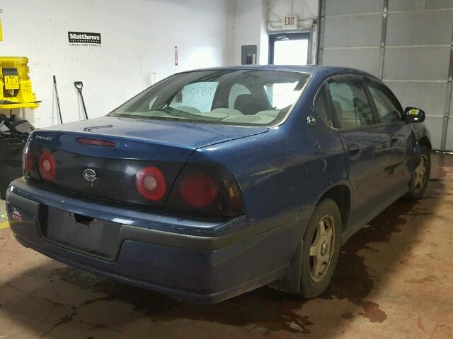 2G1WF52E049374935 - 2004 CHEVROLET IMPALA BLUE photo 4