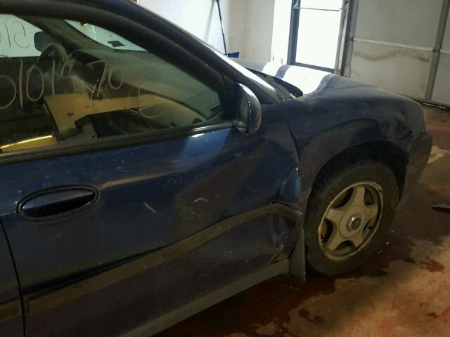 2G1WF52E049374935 - 2004 CHEVROLET IMPALA BLUE photo 9