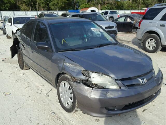 2HGES16515H593672 - 2005 HONDA CIVIC LX GRAY photo 1