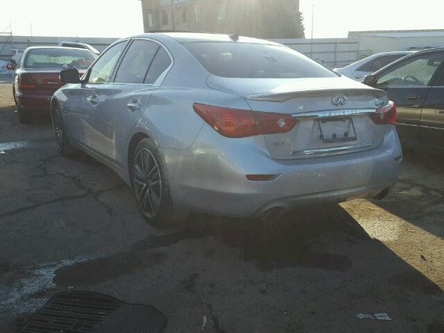 JN1BV7AR9EM703907 - 2014 INFINITI Q50 BASE GRAY photo 3