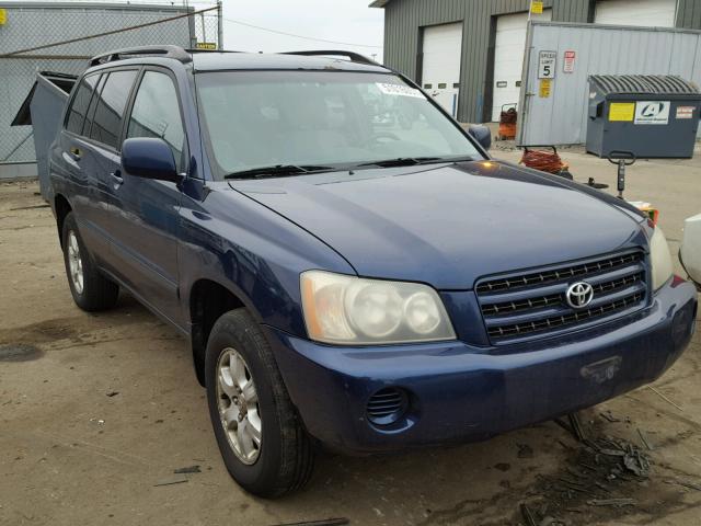 JTEHF21A410006448 - 2001 TOYOTA HIGHLANDER BLUE photo 1