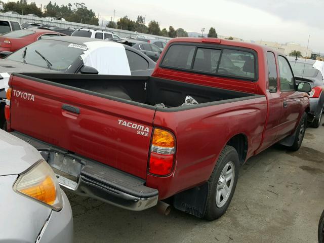 5TEVL52N24Z436244 - 2004 TOYOTA TACOMA XTR RED photo 4