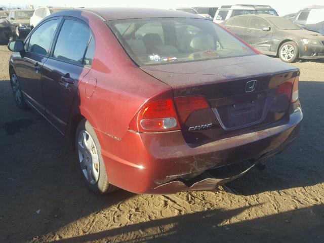 1HGFA16527L050229 - 2007 HONDA CIVIC LX RED photo 3