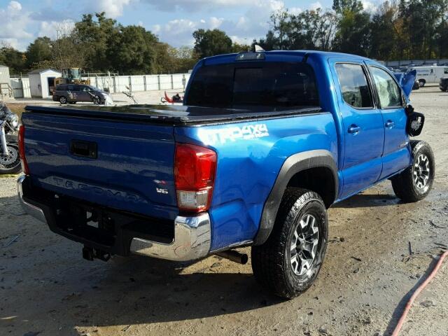 3TMCZ5AN9HM106921 - 2017 TOYOTA TACOMA DOU BLUE photo 4