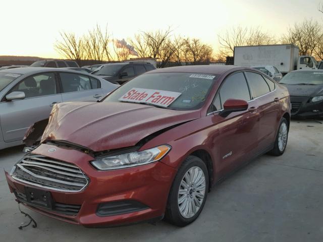 3FA6P0UU8ER184572 - 2014 FORD FUSION S H RED photo 2