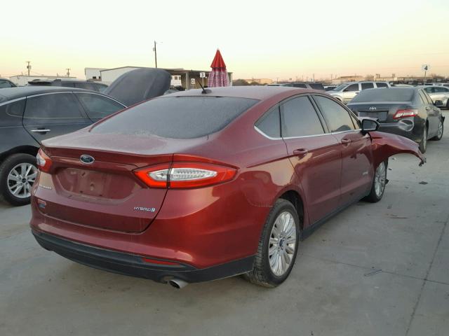 3FA6P0UU8ER184572 - 2014 FORD FUSION S H RED photo 4