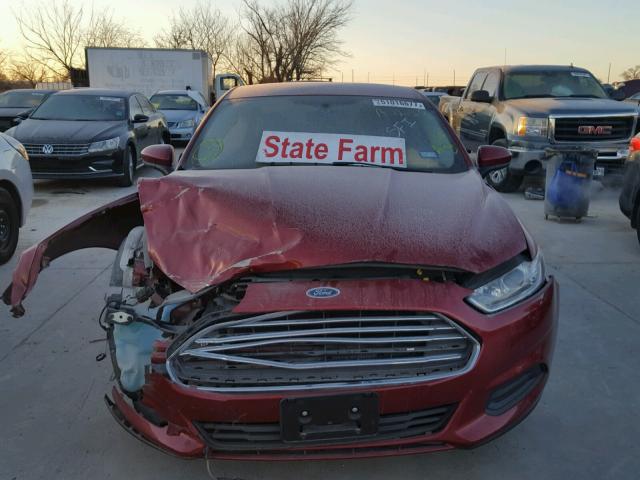 3FA6P0UU8ER184572 - 2014 FORD FUSION S H RED photo 9