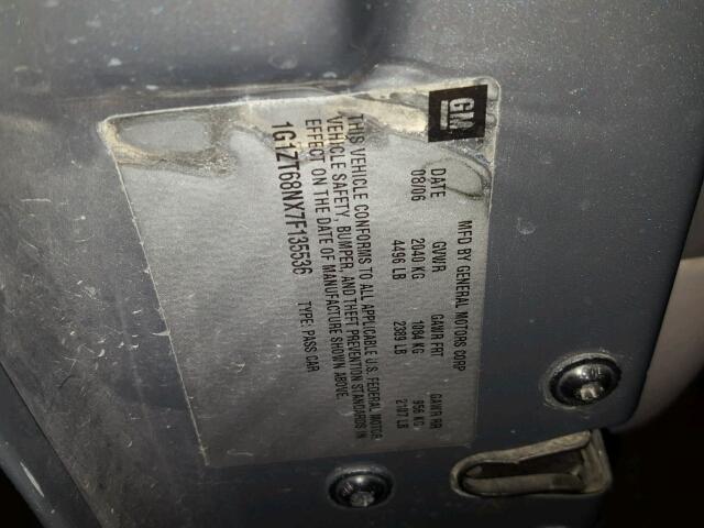 1G1ZT68NX7F135536 - 2007 CHEVROLET MALIBU MAX ნაცრისფერი ფოტო 10