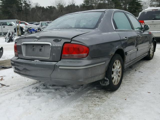 KMHWF35H54A947281 - 2004 HYUNDAI SONATA GLS GRAY photo 4