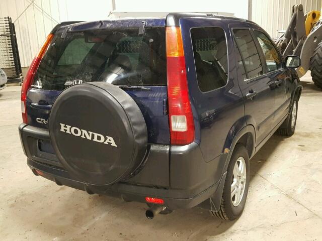 JHLRD78864C813347 - 2004 HONDA CR-V EX BLUE photo 4