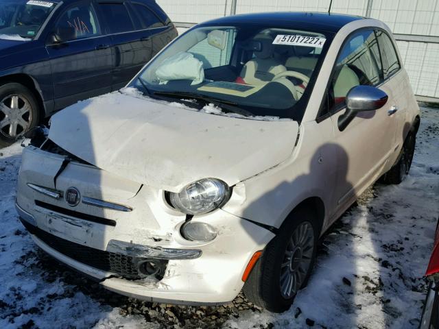 3C3CFFCR6CT272217 - 2012 FIAT 500 LOUNGE WHITE photo 2