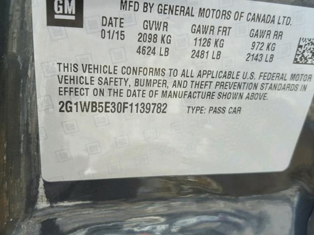 2G1WB5E30F1139782 - 2015 CHEVROLET IMPALA LIM GRAY photo 10