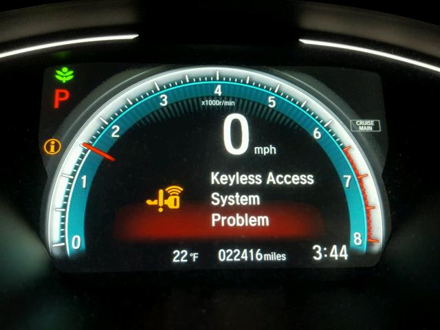 19XFC1F77HE209279 - 2017 HONDA CIVIC EXL ნაცრისფერი ფოტო 8