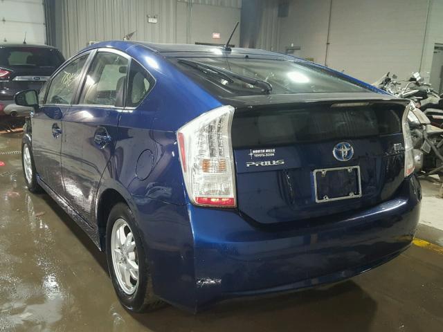 JTDKN3DU9A5205782 - 2010 TOYOTA PRIUS BLUE photo 3