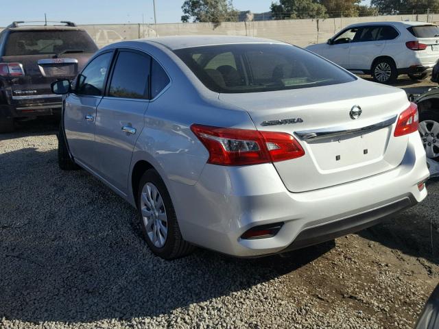 3N1AB7AP2HY297098 - 2017 NISSAN SENTRA S SILVER photo 3