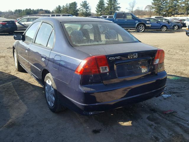 2HGES16614H502438 - 2004 HONDA CIVIC LX BLUE photo 3