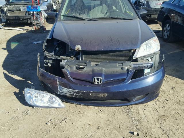 2HGES16614H502438 - 2004 HONDA CIVIC LX BLUE photo 9