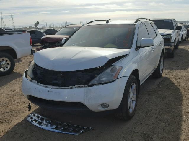 JN8AZ08T83W116626 - 2003 NISSAN MURANO SL WHITE photo 2