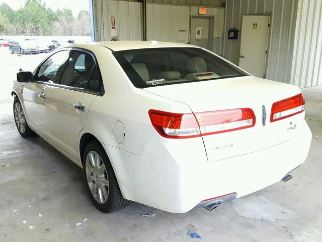 3LNHL2GC4CR809474 - 2012 LINCOLN MKZ WHITE photo 3