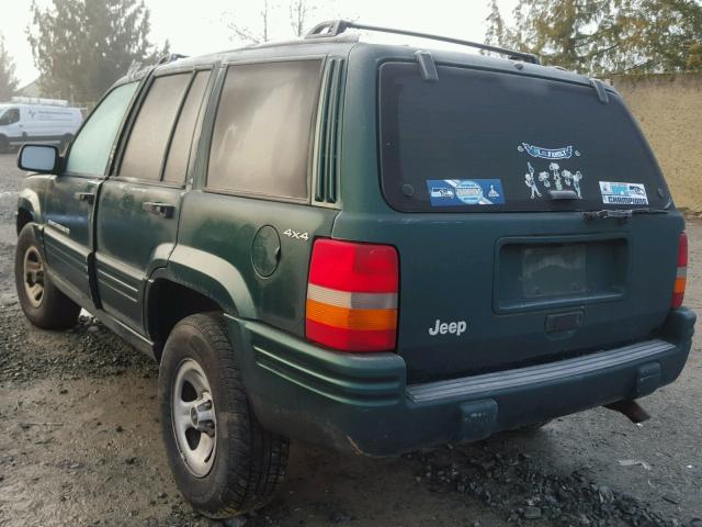 1J4GZ48SXWC247769 - 1998 JEEP GRAND CHER GREEN photo 3