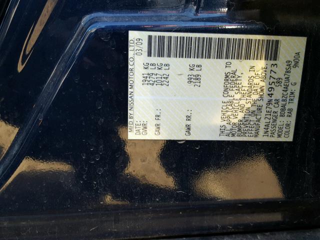 1N4AL21E79N495773 - 2009 NISSAN ALTIMA 2.5 BLUE photo 10