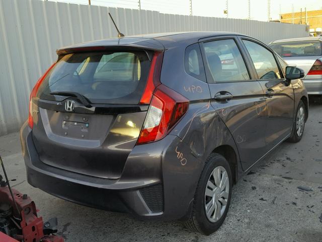 3HGGK5H51FM706343 - 2015 HONDA FIT LX GRAY photo 4