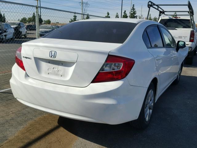 19XFB2F51CE373899 - 2012 HONDA CIVIC LX WHITE photo 4