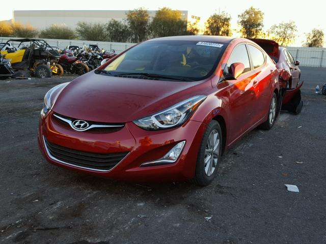 5NPDH4AEXGH689747 - 2016 HYUNDAI ELANTRA SE RED photo 2