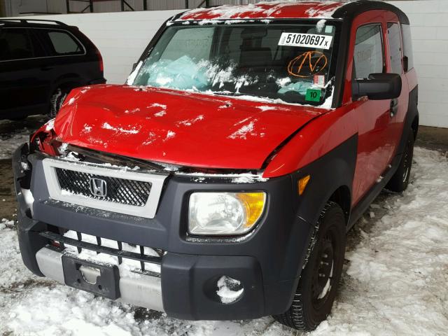 5J6YH273X6L002489 - 2006 HONDA ELEMENT LX RED photo 2