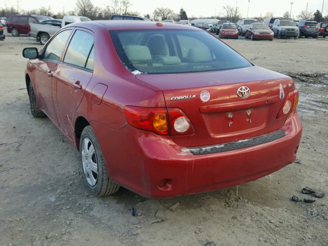 1NXBU4EEXAZ362075 - 2010 TOYOTA COROLLA BA RED photo 3