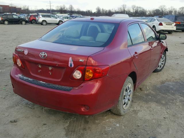 1NXBU4EEXAZ362075 - 2010 TOYOTA COROLLA BA RED photo 4