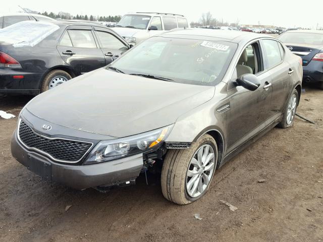 5XXGN4A73EG265682 - 2014 KIA OPTIMA EX GRAY photo 2