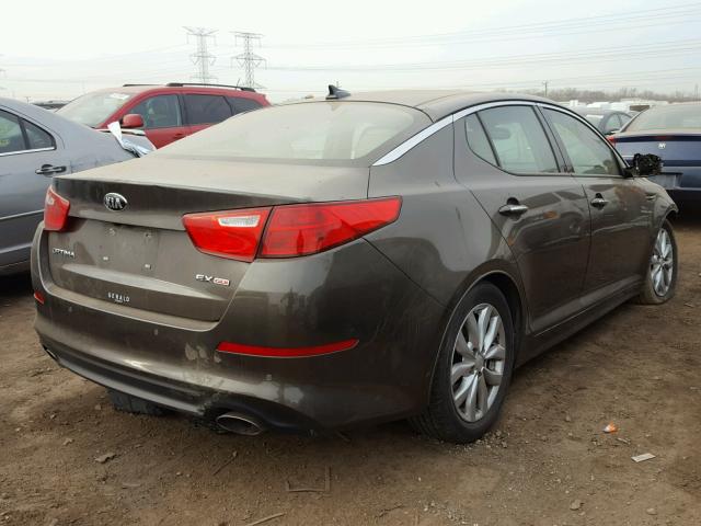 5XXGN4A73EG265682 - 2014 KIA OPTIMA EX GRAY photo 4