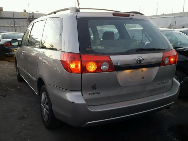 5TDZK23C98S177691 - 2008 TOYOTA SIENNA CE SILVER photo 3