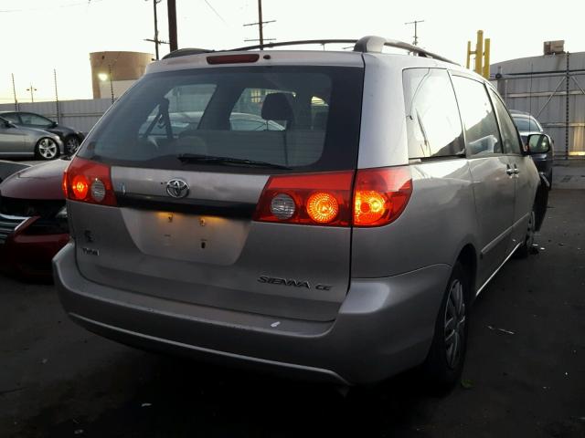 5TDZK23C98S177691 - 2008 TOYOTA SIENNA CE SILVER photo 4