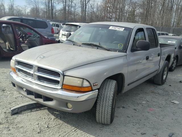 1B7GL2AN6YS654173 - 2000 DODGE DAKOTA QUA SILVER photo 2