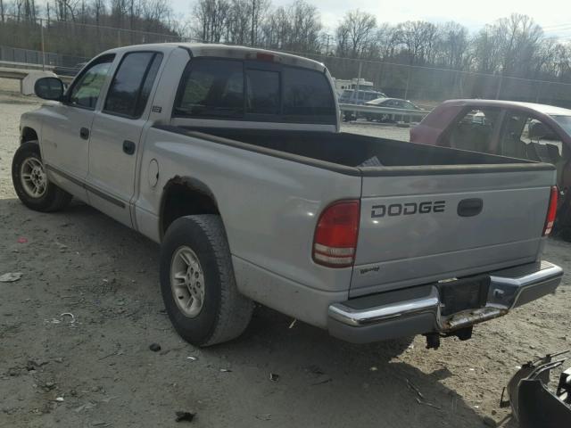 1B7GL2AN6YS654173 - 2000 DODGE DAKOTA QUA SILVER photo 3