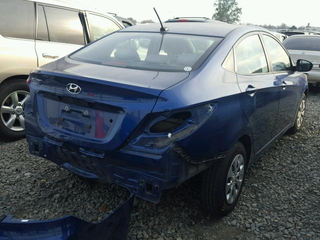 KMHCT4AE5GU071795 - 2016 HYUNDAI ACCENT SE BLUE photo 4