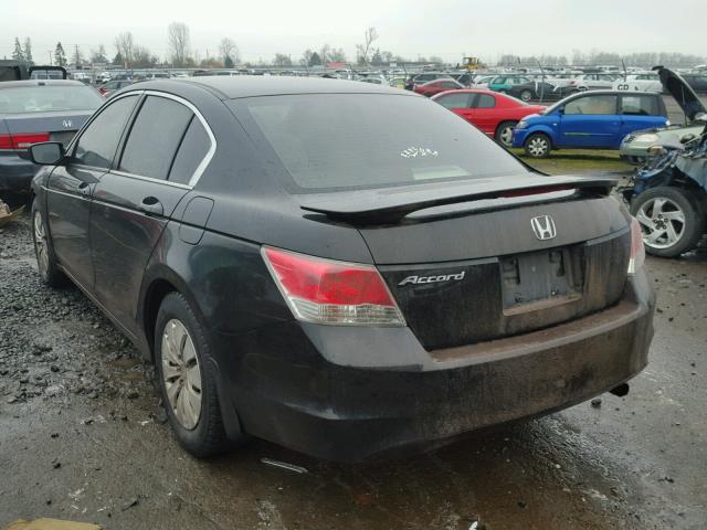 1HGCP26389A008376 - 2009 HONDA ACCORD LX BLACK photo 3