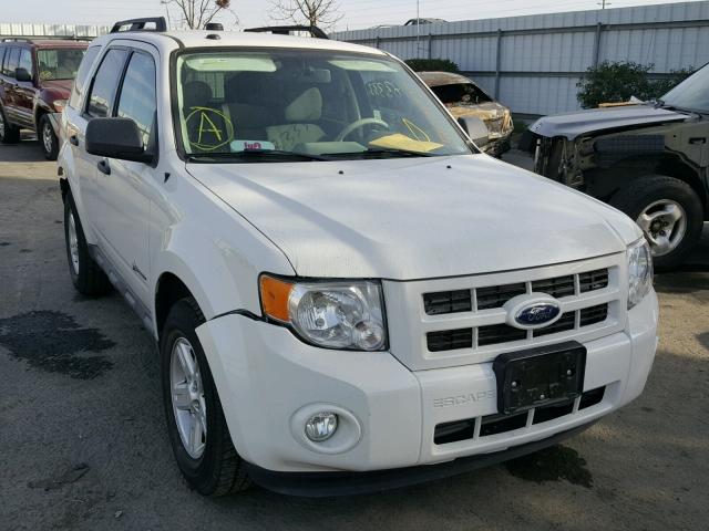 1FMCU59379KB39664 - 2009 FORD ESCAPE HYB WHITE photo 1