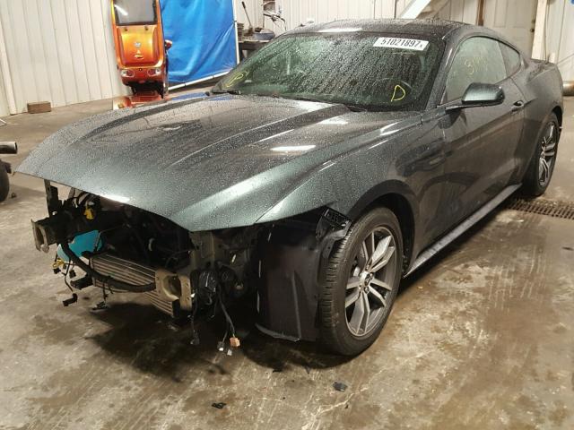 1FA6P8TH5F5416908 - 2015 FORD MUSTANG GREEN photo 2