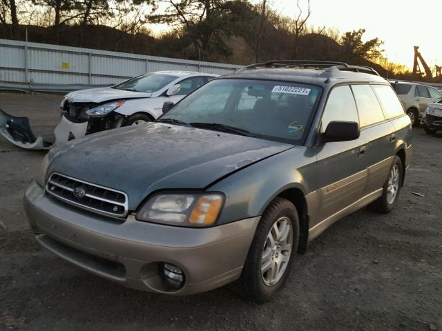 4S3BH675817649687 - 2001 SUBARU LEGACY OUT GREEN photo 2